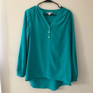 Lily Pulitzer Teal Silk Tunic